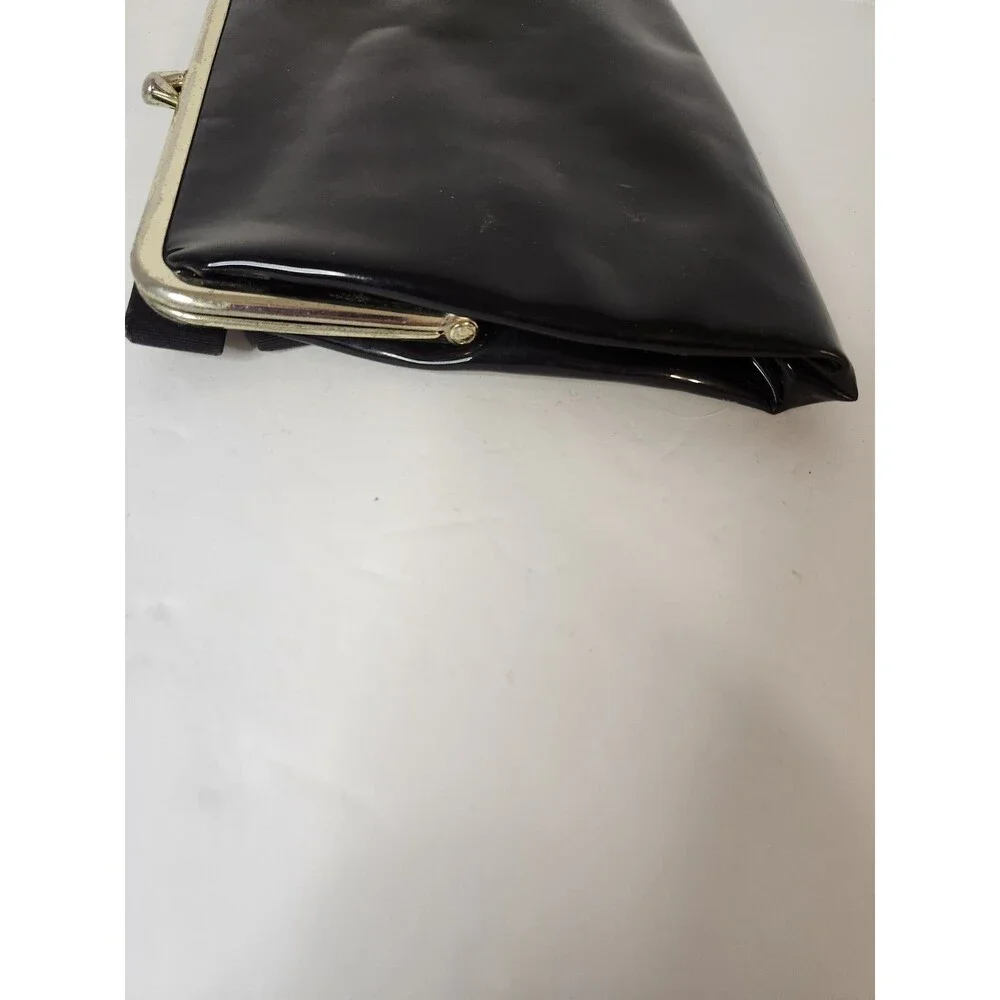 vintage black patent leather clutch purse